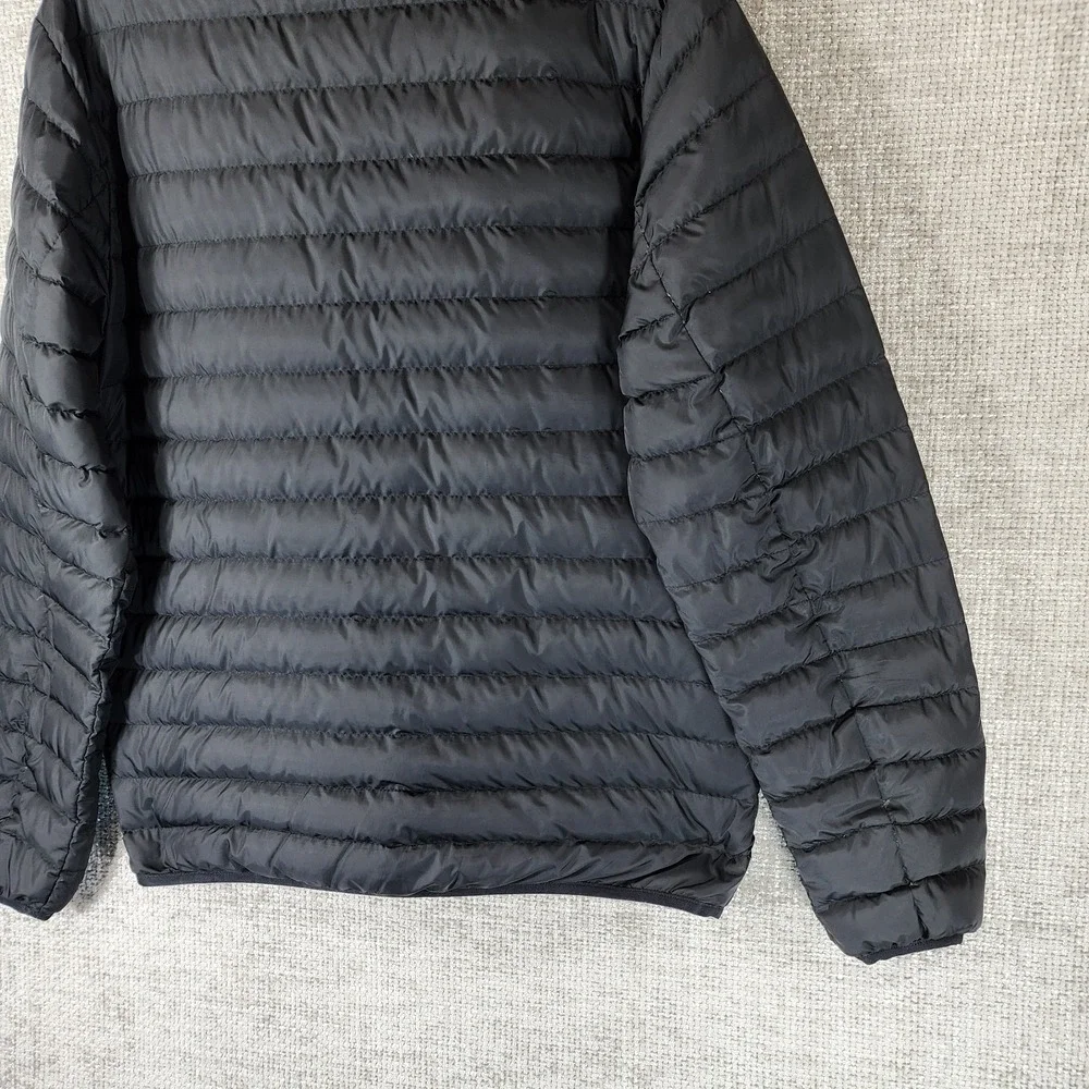 Eddie Bauer Goose Down Puffer Jacket Mens M Black EB650 Chest Pocket Nice!